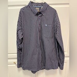 CINCH Blue Multi-Colored Button Down Long Sleeve Plaid Shirt Men’s Size XXL